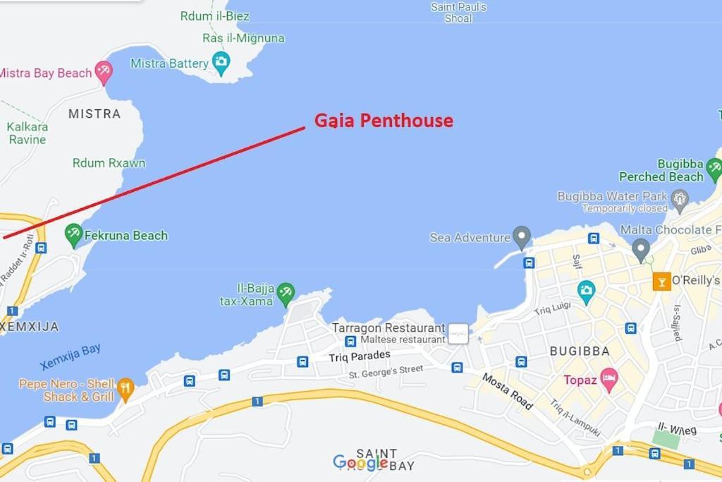 Gaia Penthouse Sea And Country Views Home St. Paul's Bay Ngoại thất bức ảnh